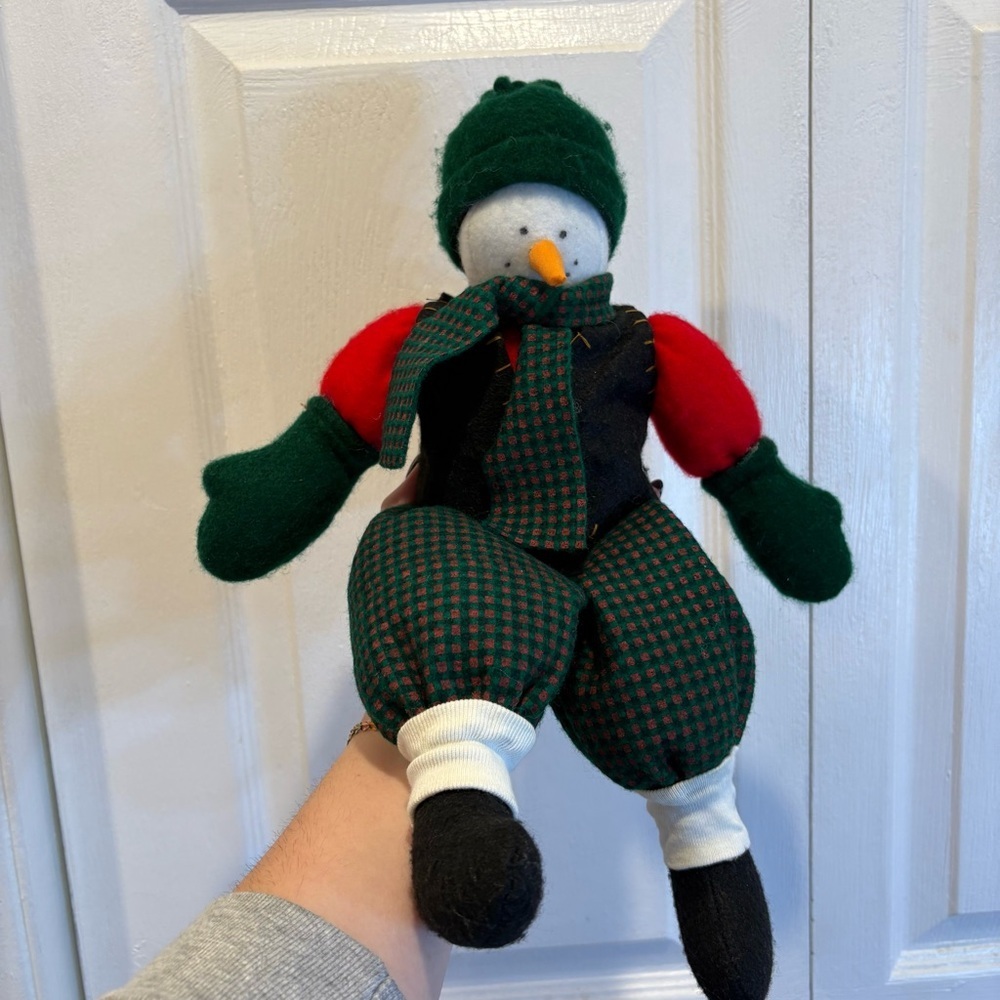 Sitting Winter Christmas Snowman Plush Decor - 17” Tall